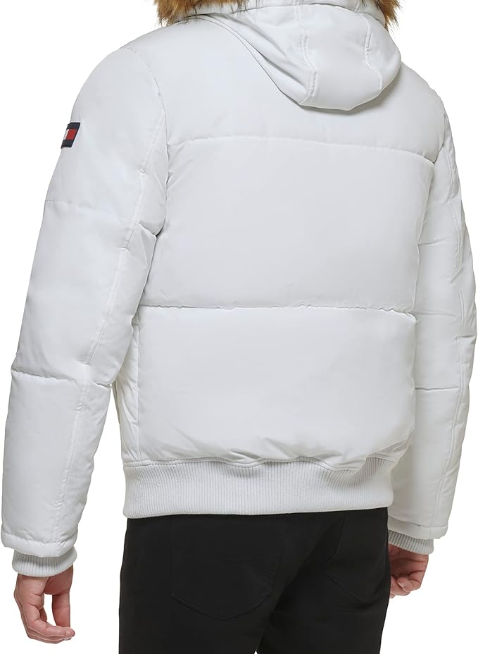 Tommy Hilfiger Men's Arctic Cloth Quilted Snorkel Bomber Jacket