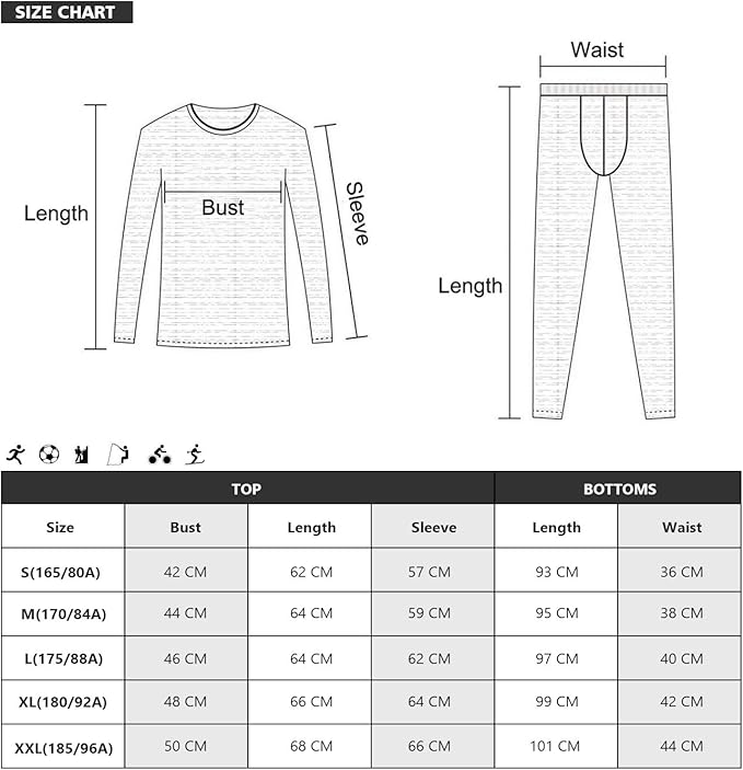 Men's Thermal Underwear Ski Underwear Winter Thermal Underwear Set Warm Soft Functional Underwear Breathable