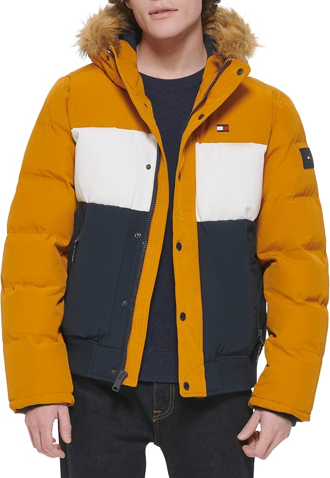 Tommy Hilfiger Men's Arctic Cloth Quilted Snorkel Bomber Jacket