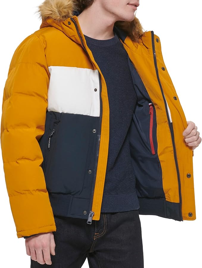 Tommy Hilfiger Men's Arctic Cloth Quilted Snorkel Bomber Jacket