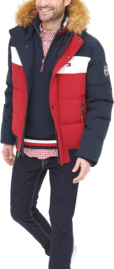 Tommy Hilfiger Men's Arctic Cloth Quilted Snorkel Bomber Jacket