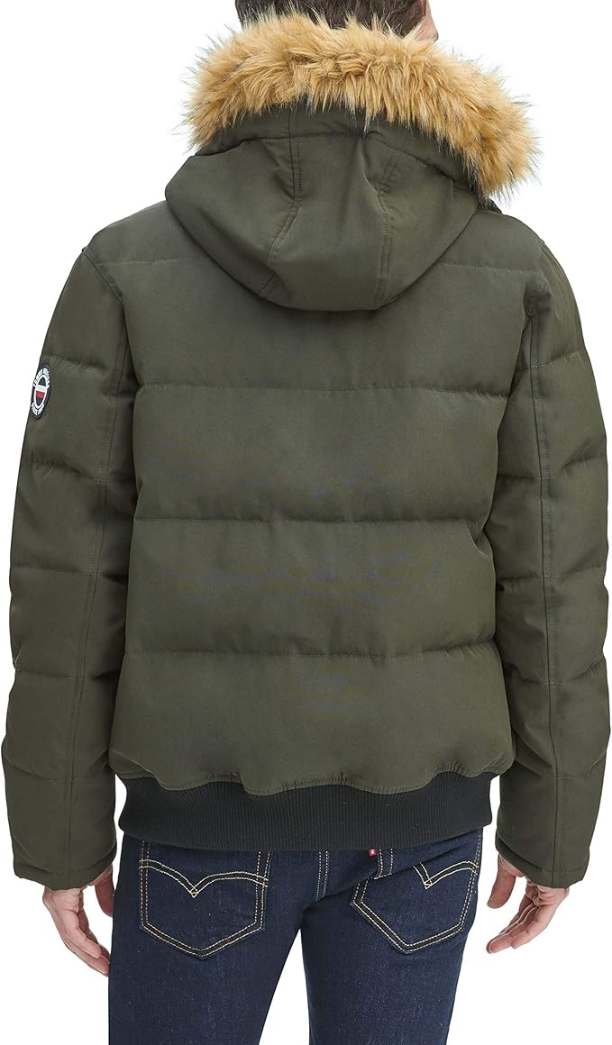 Tommy Hilfiger Men's Arctic Cloth Quilted Snorkel Bomber Jacket
