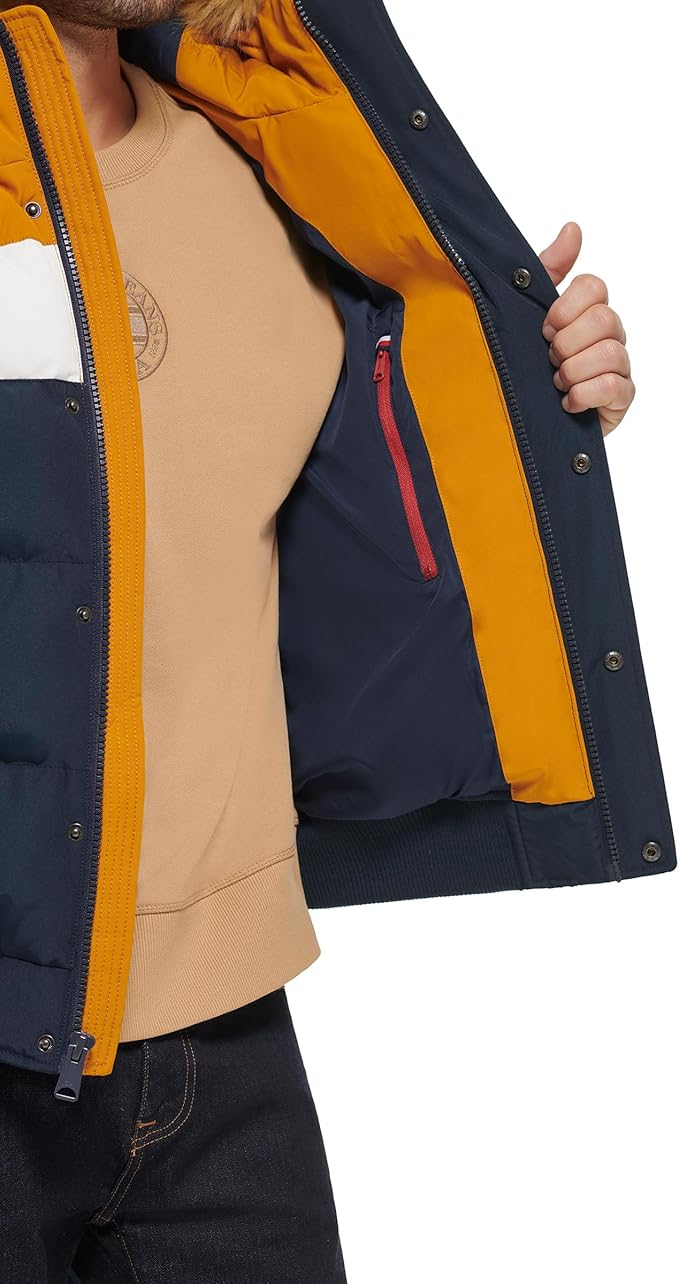 Tommy Hilfiger Men's Arctic Cloth Quilted Snorkel Bomber Jacket