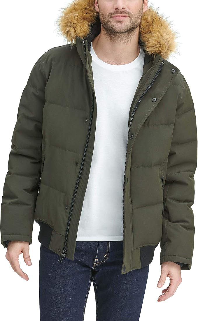 Tommy Hilfiger Men's Arctic Cloth Quilted Snorkel Bomber Jacket